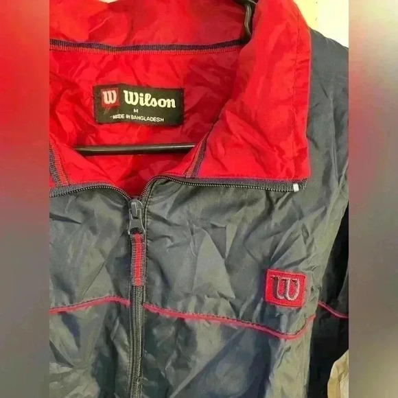 Wilson‎ Brand navy blue and red windbreaker zip up - Picture 2 of 5